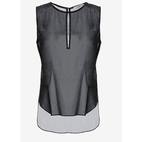 Sheer black Suncoo top with leopard print S - Picture 1 of 6